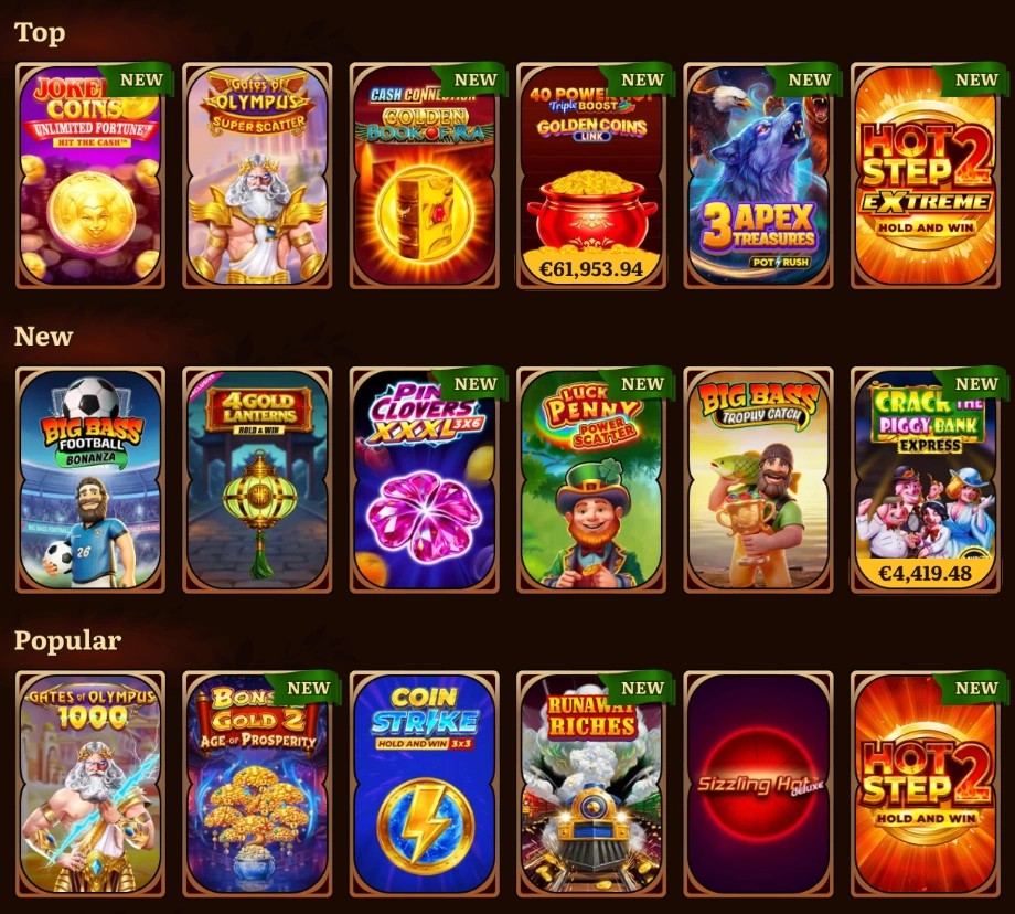 Beschikbare Casino Games