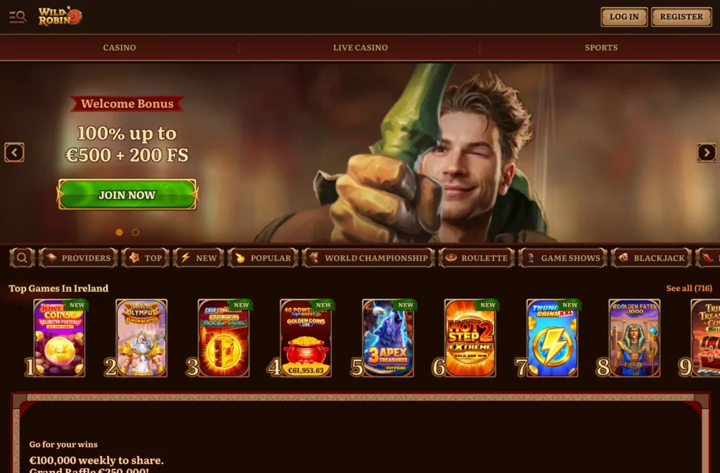 Kennismaking met WildRobin Casino